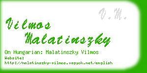 vilmos malatinszky business card